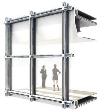 When the shades are fully retracted—during winter months—the system maximizes daylight and allows for passive heating.