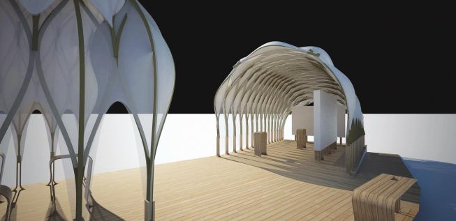 Wood is biodegradable, so it can either be composted or used as fuel for wood-burning stoves or heaters once a structure has reached its end of lifebut the complexities of the system are not a great fit for rapidly deployable structures such as disaster housing. However, the team is exploring the idea of using the system for temporary civic buildings, such as outdoor galleries. Covering the structure with a translucent fabric would allow daylight to filter in and create a sheltered space to view artwork.