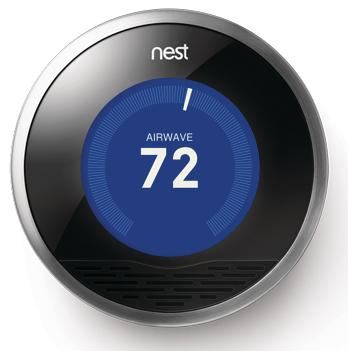 Nest is a smart thermostat that creates a custom heating and cooling schedule. As a result, it conserves energy when the house is empty. Using a combination of sensors, algorithms, machine learning, and cloud computing, the device learns behaviors and preferences and adjusts the temperature up or down accordingly. Nest Labs, 650.561.4089; www.nest.com.