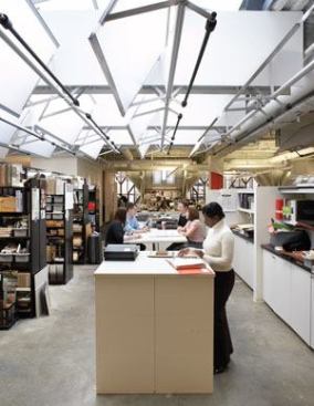 Impromptu meeting spaces allow employees to collaborate on projects and are located throughout the office.