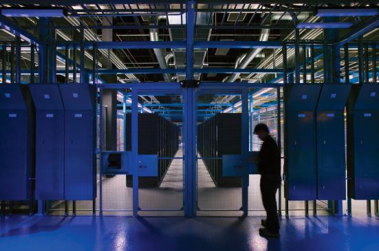 The server cages of Equinix's SV5 data center.