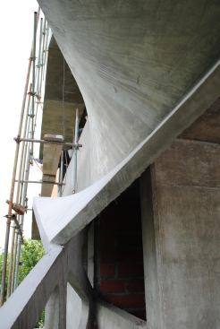 Saddle surfaces under construction.