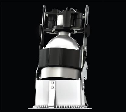 The downlight configuration adds a twist-and-lock interchangeable reflector, available in 10-, 20-, 35-, and 60-degree custom-designed facet options, to the basic die-cast model.