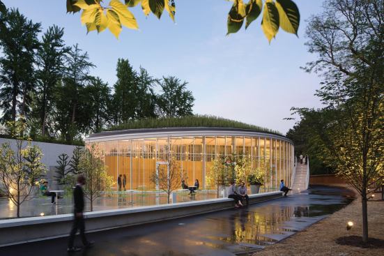 View from Cherry walk at dusk.