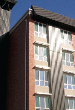 Green and sustainable products come in many forms and exist for every part of a building: inside, outside, and within the ceilings, floors, and walls.

PRODUCT: Solarwall

WHAT IT IS: Solar air panels

ENVIRONMENTAL ASPECTS: Lowers energy load; reduces fossil-fuel dependency and carbon emissions