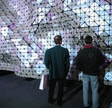 Aegis Hyposurface: Environmentally responsive architectural surface. Applications: Interactive art, feature wall