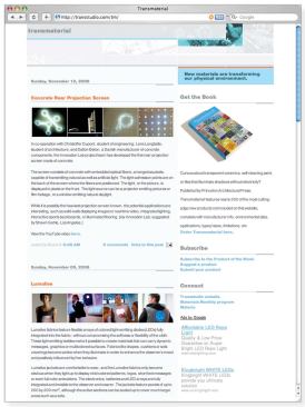 Brownell is a blogger, twice over. Transmaterial is his continually updated journal of innovative products (none of which appear in the book). 