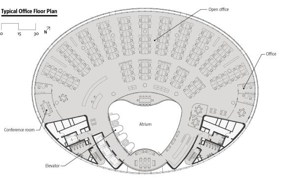 Typical office floor plan