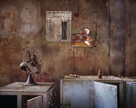 An abandoned office in the powerhouse, pre-renovation.