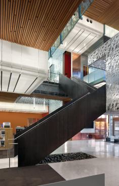 Staircase to second floor reading rooms.