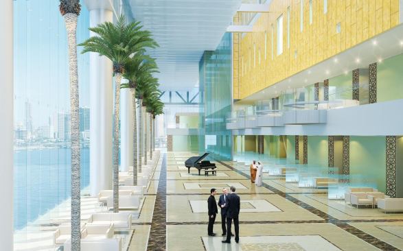 Cleveland Clinic Abu Dhabi

The hospital will include expansive public spaces including a long gallery that runs next to a waterway, offering city views and outfitted in marble, glass, and wood.