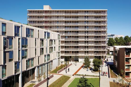 The LEED-Platinum Charles David Keeling Apartments by KieranTimberlake for the University of California, San Diego, is named for the Scripps Institute scientist whose “Keeling Curve” first described anthropogenic climate change through greenhouse-gas emissions—that is, global warming.