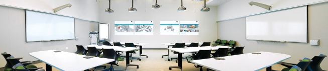 Steelcase's LearnLab classroom (the example shown here is at Michigan's Grand Valley State University) was designed to support multiple teaching and learning styles. It seemed like the right model to administrators of the University of Oklahoma's College of Architecture, who want to encourage creativity and collaboration.