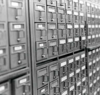 Card catalogs remain as a vestige of the unwired library.