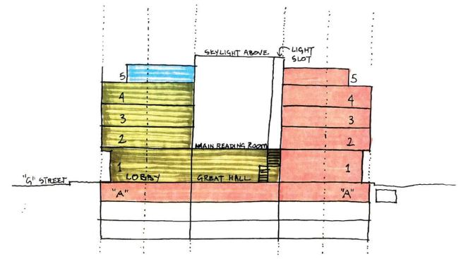His proposal entails the reworking of the interior program and the addition of a fifth floor to the building, as Mies originally intended.