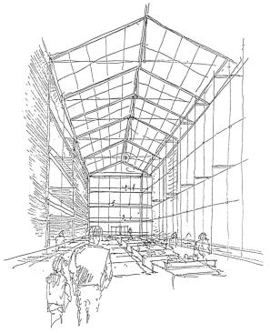 A new reading room carved out of the library's core is at the physical and conceptual center of Kent Cooper's proposal.
