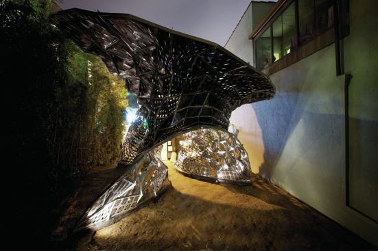 The Bloom pavilion at its site in Los Angeles.