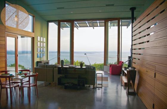 The project takes in expansive views of a lake to the south.