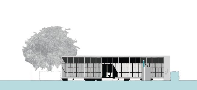 A large screened porch runs along the east face, offering protected outdoor living and cooling breezes.

