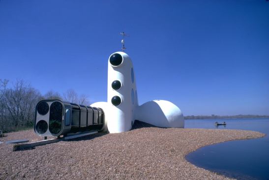 The House of the Century, located just outside Houston, before it was ravaged by flood waters.