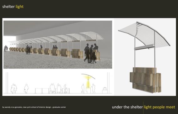 RBT Competition Second Place: Shelter Light by Wendy Cruz-Gonzalez, New York School of Interior Design