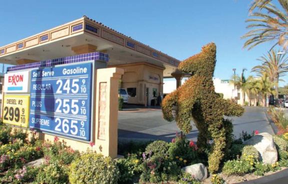 United Oil is known for the playfulness of its existing Southern California gas stations, which attract drivers-by with art and topiary.