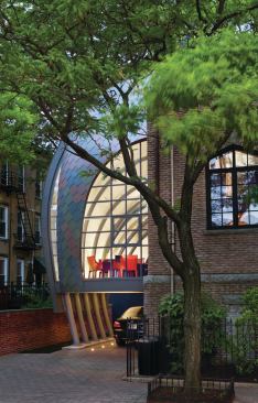 A parametrically designed office adds a modern take on an apse to the former church that Marchetto Higgins Stieve Architects inhabits. 