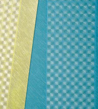 Wallcovering manufacturer Wolf Gordon is at the forefront of the trend of creating online materials libraries, making up-to-date product specifications and pattern information available to specifiers at the click of a button. Wolf-Gordon's new online catalog debuts early this summer, with information on the company's Spring 2007 collection (here: Haven Opus Geometry).