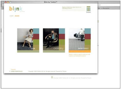 Simulation technology has also translated to manufacturer websites, where digital models of carpet lines can be placed into room set-ups and can be customized with accent colors and yarn substitutions.