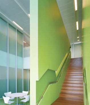 Conference rooms, kitchens, breakout nodes, and vertical transport are located in the center of the two ribbons of the structure.


Series 7 chairs - Fritz Hansen - www.fritzhansen.com 

Available in three finishes - 18 standard colors, six standard veneers, seven highgloss colors, and metallic silver - Designed by Arne Jacobsen in 1955