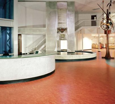 Marmoleum Forb - www.forbo-flooring.com

Marmoleum is a naturally durable resilient floor covering with inherent anti-microbial properties. The brand's Top Shield finish protects against dirt build-up, allowing for easier cleaning. The product is available in a range of colors and patterns, as well as in sheets or tiles for greater design flexibility.