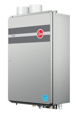 Rheem.



Prestige Series condensing tankless water heaters, available in an indoor and outdoor model, offer an Energy Factor of 0.94 and are Energy Star rated. With a minimum flow rate of 0.26 gpm and a minimum activation flow rate of 0.4 gpm, the Prestige Series allows homeowners using low-flow fixtures to receive hot water without having to increase the flow. The units can accept stainless steel or PVC piping, which can reduce costs and ease installation. 866.720.2076. www.rheem.com.