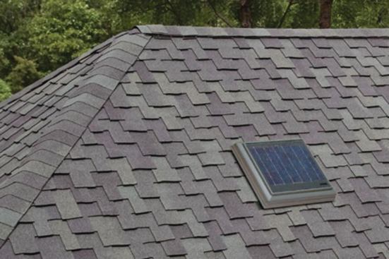 Tamko.



Driven by a 20-watt solar panel, the Solar Attic Vent can ventilate up to 1,600 square feet. The heavy-duty DC motor operates quietly, and the 12-inch-diameter, one-piece aluminum fan adds no harmonic noise. An optional cold-weather thermostat is available separately and will disengage the unit automatically when the temperature falls below 50 degrees F. 800.641.4691. www.tamko.com.