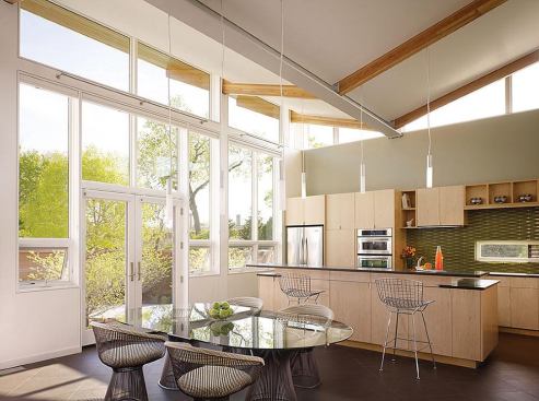 South Wing Dining/Kitchen w/ Views to Private Back Yard