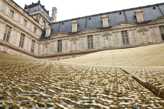 A detail of the pavilion's undulating roof. 