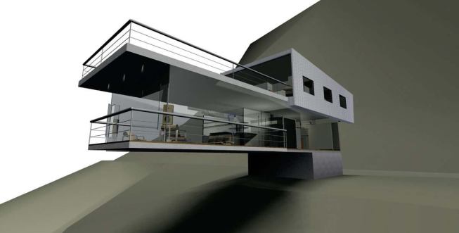 Nanomaterials and nanocomposites are producing stronger, lighter materials that will expand structural options, such as the dramatic cantilever envisioned by Andy Naunheimer, a student at Ball State.