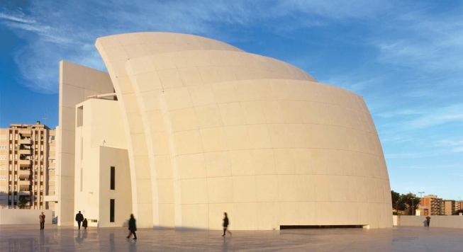 The façade of Richard Meier's Jubilee Church in Rome is self-cleaning, thanks to titanium dioxide nanoparticles built into its precast concrete panels.