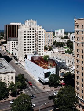 Located at the corner of Seventh Street and Congress Avenue, the Arthouse at the Jones Center stands in the heart of downtown Austin—a vibrant business district that's not as funky as the rest of the city.