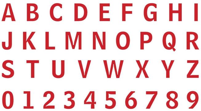 The dominant typeface is a font called Bell Centennial Name & Number, designed by Matthew Carter at Mergenthaler in 1976. It is a revision of the original typeface for AT&T telephone books. The deep red lettering provides the only color in the 1,080-page book.