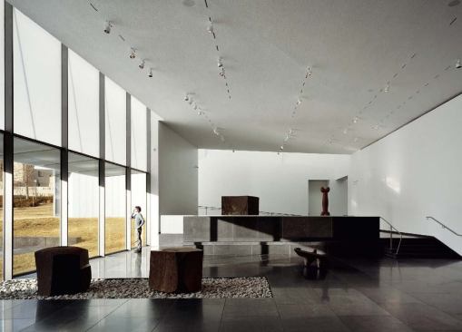 The Isamu Noguchi Sculpture Court houses seven works by the Japanese-American artist who inspired Holl's design.