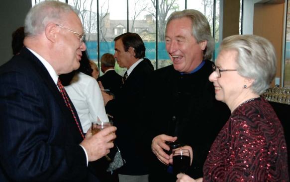 Seven pavilions were planned, but only five were built. At the donors' gala in March. Steven Holl with Delores DeWilde Bina and Robert F. Bina.