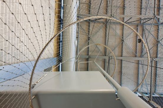 View toward ceiling from the spiral stair.