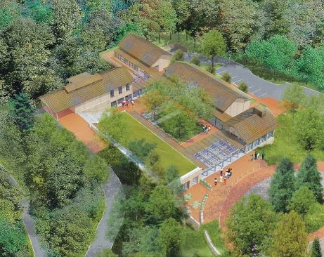 The new visitors center at Monticello will occupy a hillside site about a quarter-mile from the house.