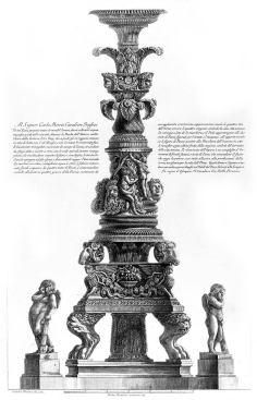 Elevation of Piranesi's own funerary candelabrum with putti 1778

Etching

Courtesy Smithsonian Institution Libraries, Washington, D.C.