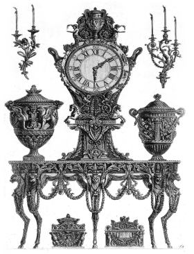 Furniture including a side table designed for Cardinal Rezzonico, in Diverse Maniere d'adornare-1769

Etching

Courtesy Smithsonian Institution Libraries, Washington, D.C.