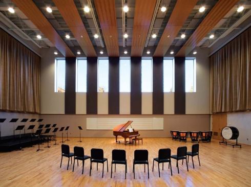 Other new spaces include the music rehearsal room. 