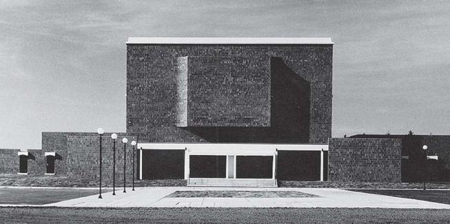 The original front façade of the monastery inspired building.