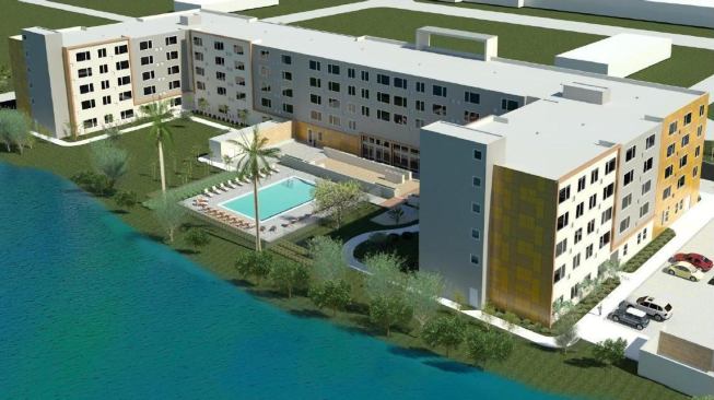 Exterior rendering of Starwood's Element Miami International Airport.