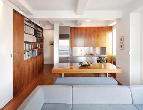 The new space integrates the kitchen into the main living space.