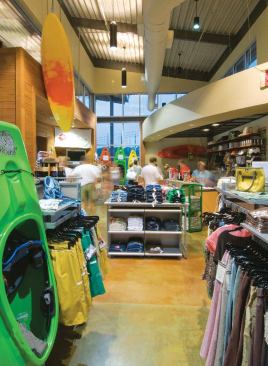The pro shop selling rafting and kayaking gear.